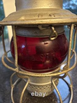 NOS Antique Dressel Arlington AT & SFRY RAIL Lantern with Red Globe Adlake 400