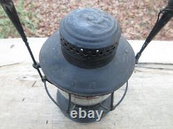 NYCRR Railroad Lantern T. L. Moore with RARE Wooden Handle Safety First Lamp