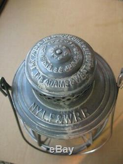 NYLE&W Railroad tall lantern twist off bottom cast globe The Adams