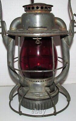 NYNH&HRR New Haven Railroad Dietz Vesta Lantern w Etched Red Globe NHRR