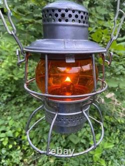 Near Mint Indianapolis Union Railway Amber Globe Railroad Lantern