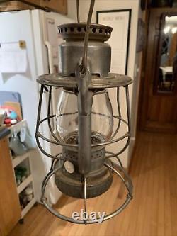 New York Central Railroad Lantern Embossed Globe NYC Lines Globe Early Tall 3/23