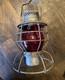New York Central Railroad Police Barricade Lantern Red Cast Nycrr Globe