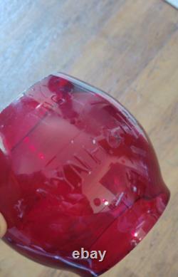 New York, New Haven and Hartford Railroad Embossed Red lantern Globe CMX