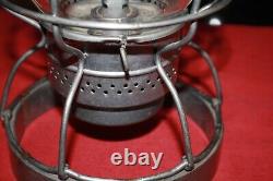 Nice Weighted Grand Trunk Western Railroad Lantern With Clear Etched Gtw Globe