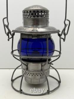 Nickel Plate Road NKP Adlake Kero Railroad Lantern Cobalt Blue Globe