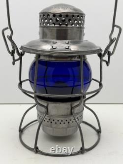 Nickel Plate Road NKP Adlake Kero Railroad Lantern Cobalt Blue Globe