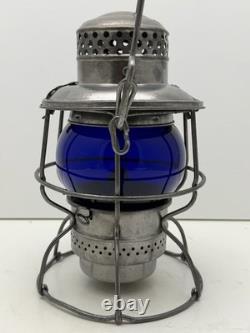 Nickel Plate Road NKP Adlake Kero Railroad Lantern Cobalt Blue Globe