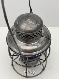 Nickel Plate Road NKP Adlake Kero Railroad Lantern Cobalt Blue Globe