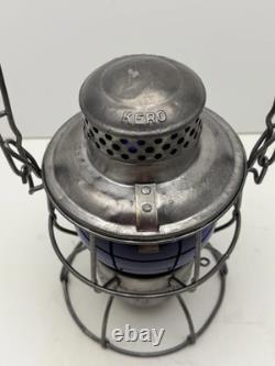 Nickel Plate Road NKP Adlake Kero Railroad Lantern Cobalt Blue Globe