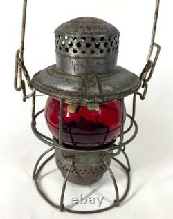 Norfolk Western Railway Antique Adlake Red Embossed Railroad Lantern Lamp NRWRY