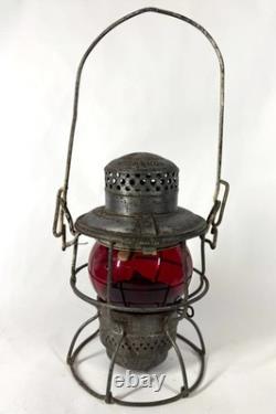 Norfolk Western Railway Antique Adlake Red Embossed Railroad Lantern Lamp NRWRY