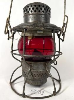 Norfolk Western Railway Antique Adlake Red Embossed Railroad Lantern Lamp NRWRY