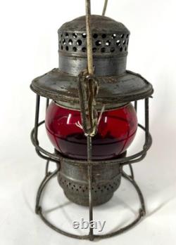 Norfolk Western Railway Antique Adlake Red Embossed Railroad Lantern Lamp NRWRY