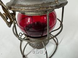 Norfolk Western Railway Antique Adlake Red Embossed Railroad Lantern Lamp NRWRY