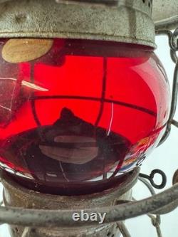 Norfolk Western Railway Antique Adlake Red Embossed Railroad Lantern Lamp NRWRY