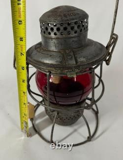Norfolk Western Railway Antique Adlake Red Embossed Railroad Lantern Lamp NRWRY