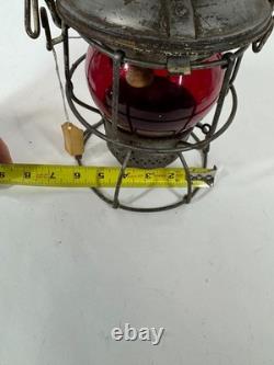 Norfolk Western Railway Antique Adlake Red Embossed Railroad Lantern Lamp NRWRY