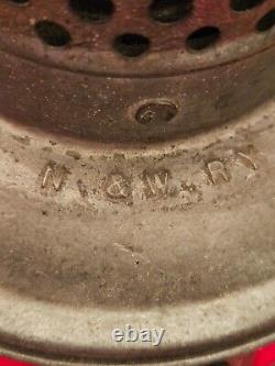 Norfolk and western railway lantern with cast N&W clear lens