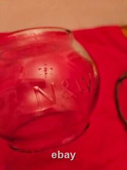 Norfolk and western railway lantern with cast N&W clear lens