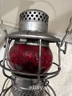 Northern Pacific Adlake KERO Red Railroad Lantern NP RY Short Vintage