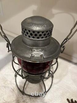 Northern Pacific Adlake KERO Red Railroad Lantern NP RY Short Vintage