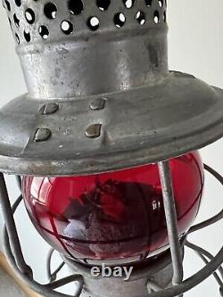 Northern Pacific Adlake KERO Red Railroad Lantern NP RY Short Vintage