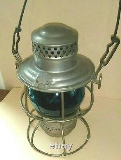 Northern Pacific Railroad Lantern with Blue N. P. Ry. Etched Globe