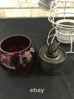 Nycs Railroad Lantern Adams Westlake Adlake Kero Etched Red Globe 1937 New York