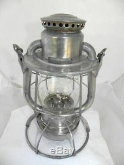 OREGON SHORT LINE RAILROAD LANTERN Clear Etched OSL Vesta Globe