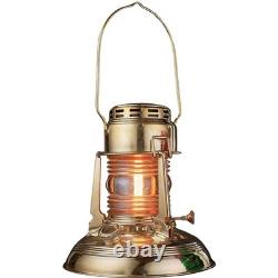 Oil Lamp 8 Tall Railroad Lantern with Brass Body and Glass Bulb Decorati