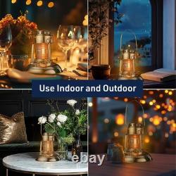 Oil Lamp 8 Tall Railroad Lantern with Brass Body and Glass Bulb Decorati