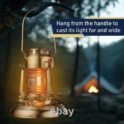 Oil Lamp 8 Tall Railroad Lantern with Brass Body and Glass Bulb Decorati