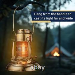 Oil Lamp 8 Tall Railroad Lantern with Brass Body and Glass Bulb Decorati