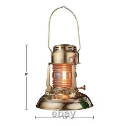 Oil Lamp 8 Tall Railroad Lantern with Brass Body and Glass Bulb Decorati