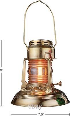 Oil Lamp 8 Tall Railroad Lantern with Brass Body and Glass Bulb Decorati