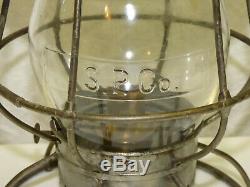 Old Adlake Reliable SP Co RR Southern Pacific Railroad Lantern Embossed Globe