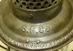 Old Adlake Reliable SP Co RR Southern Pacific Railroad Lantern Embossed Globe