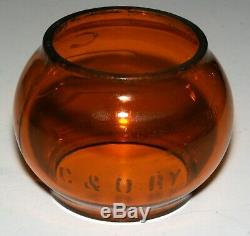 Old C&o Ry Railroad Lantern Globe, Orange Amber, Adlake Kero Cnx, Excellent