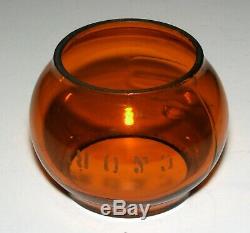 Old C&o Ry Railroad Lantern Globe, Orange Amber, Adlake Kero Cnx, Excellent