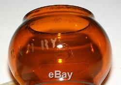 Old C&o Ry Railroad Lantern Globe, Orange Amber, Adlake Kero Cnx, Excellent