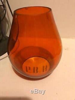 Old PRR railroad Lantern Amber Orange Globe
