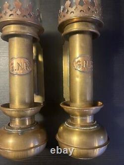 Old Railway Lamps GNR Antique Railway Carriage Lamps/ Coach Lamps Brass