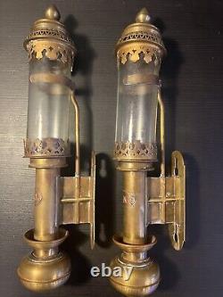Old Railway Lamps GNR Antique Railway Carriage Lamps/ Coach Lamps Brass
