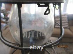 Old Southern Railroad Lantern with Etched Globe