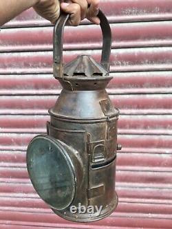 Old Vintage Rustic Iron AS & Co. Railway Kerosene Oil Lantern Lamp Rare