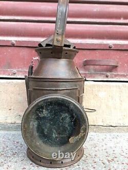 Old Vintage Rustic Iron AS & Co. Railway Kerosene Oil Lantern Lamp Rare