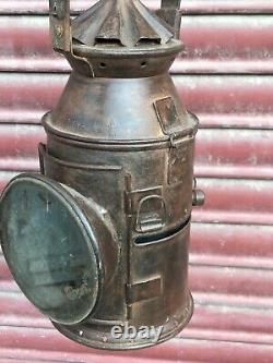 Old Vintage Rustic Iron AS & Co. Railway Kerosene Oil Lantern Lamp Rare