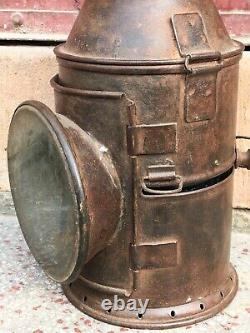 Old Vintage Rustic Iron AS & Co. Railway Kerosene Oil Lantern Lamp Rare