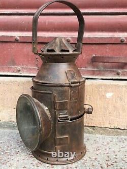 Old Vintage Rustic Iron AS & Co. Railway Kerosene Oil Lantern Lamp Rare